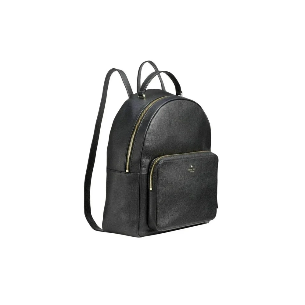 Kate Spade Women Backpack One Size Black Pebbled Leather Karissa Large Flap